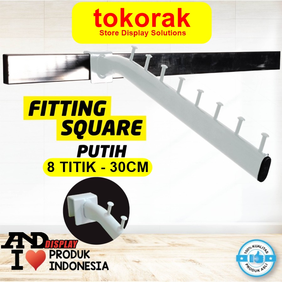 GANTUNGAN SULING BAJU PIPA KOTAK 8 TITIK FS 30 CM PUTIH