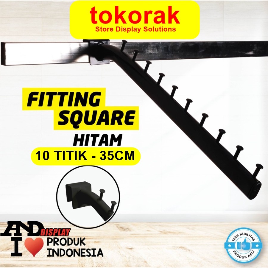 GANTUNGAN SULING BAJU PIPA KOTAK 10 TITIK FS 35 CM HITAM