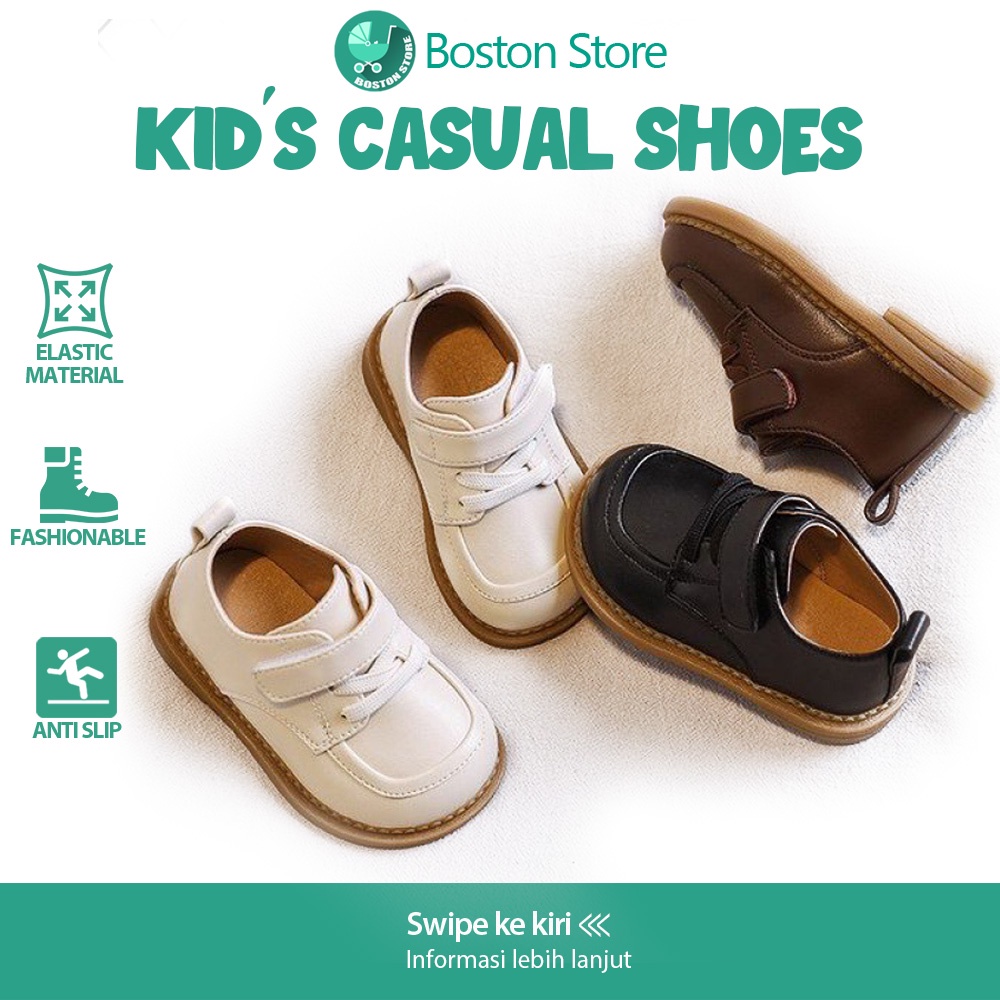 Bostonstore Sepatu balita kulit bayi boots anak anti slip tahan keringat 2~3 tahun / Sepatu Kulit Anak / Sepatu Formal Anak Laki Laki Sepatu Kulit Pantofel Import / Sepatu Anak bayi Laki - laki / Sepatu Bayi Anak / Baby PreWalker Shoes