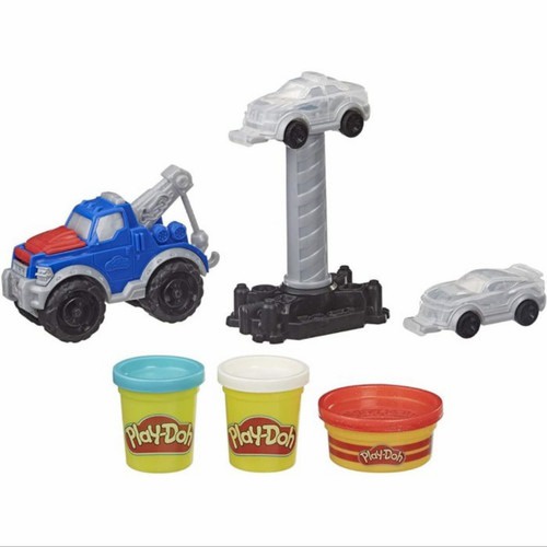 Playdoh Wheels Tow Truck Toy Cars Include 3 Cans Play-Doh Colors Mainan Truk Asli Playdoh Original