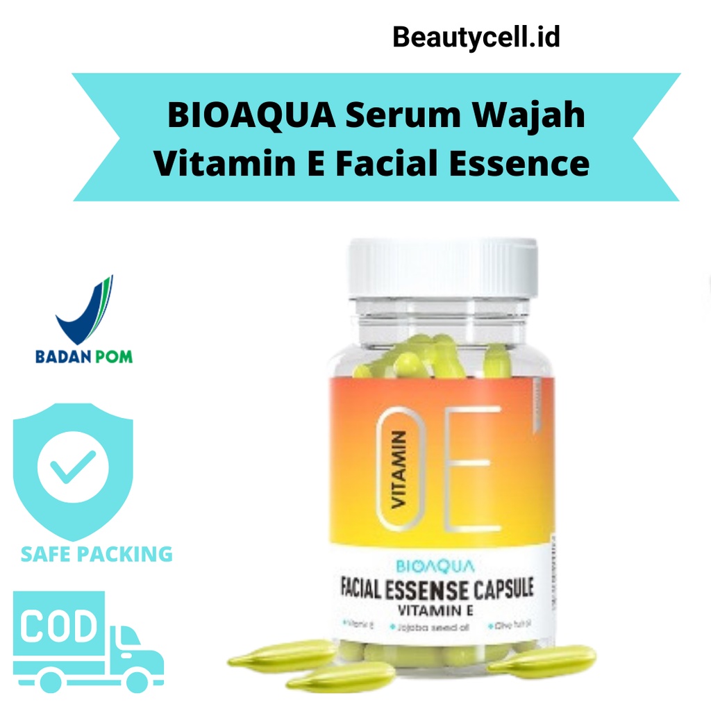 BIOAQUA Serum Wajah Vitamin E Facial Essence Moisturizing Anti-aging Serum isi 60 Kapsul bpom Repair Skin