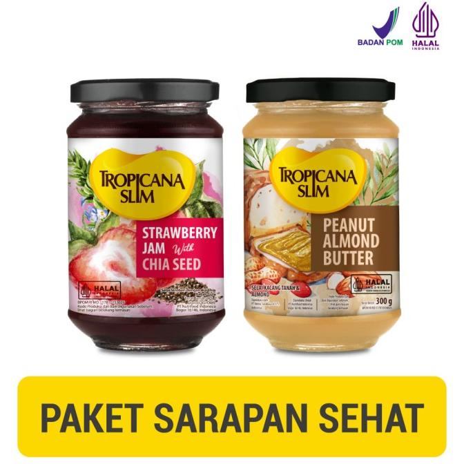 

Tropicana Slim Peanut Almond Butter Spread 300gr & Strawberry Jam 375g