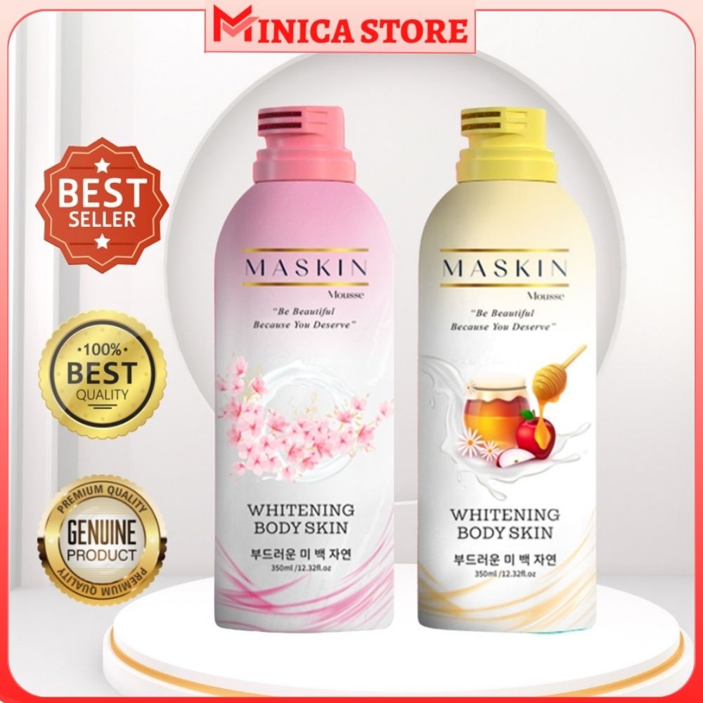 Sabun mandi cair pemutih badan Maskin, body wash whitening soap shower gel foam