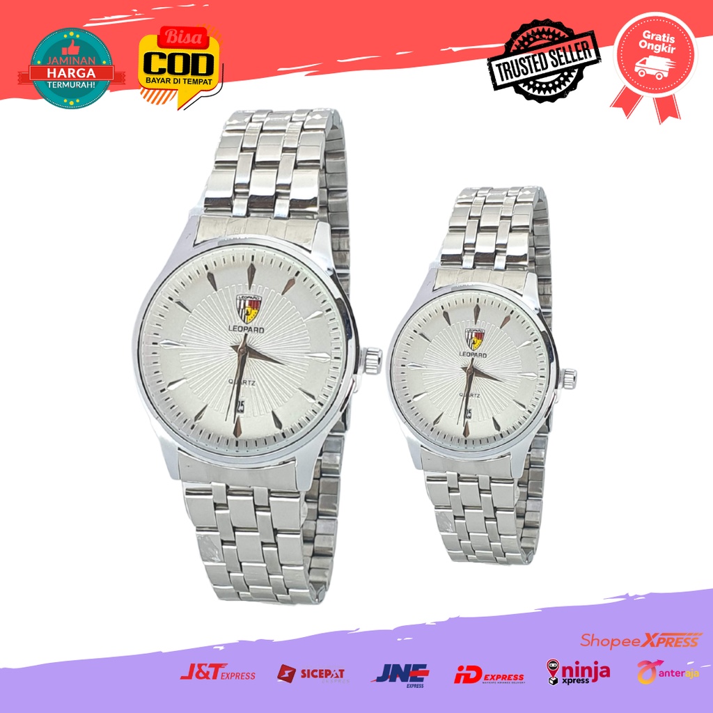 [COD] Jam Tangan Couple Kombinasi / Silver Rantai Stainless LP8020