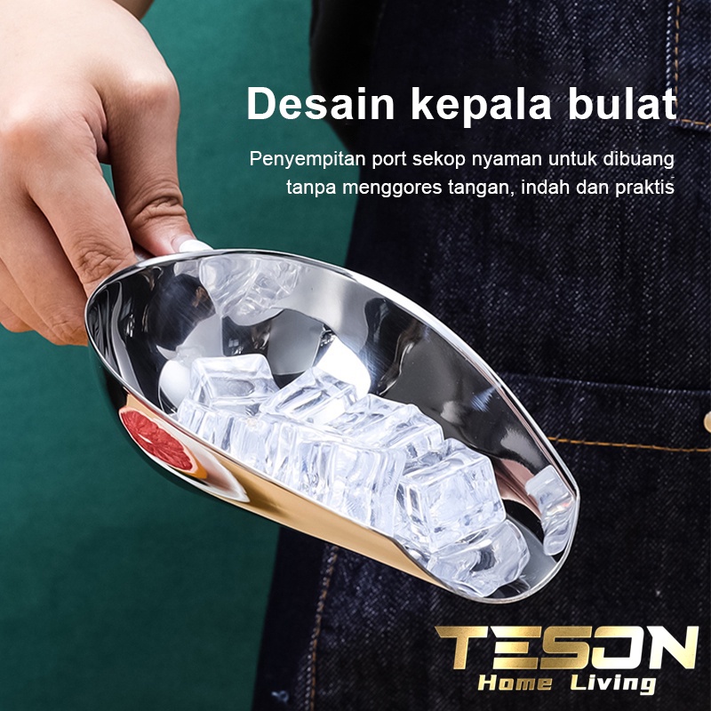 Sendok Sekop Es Batu Stainless Skop Serokan Beras Tepung Ice Scoop