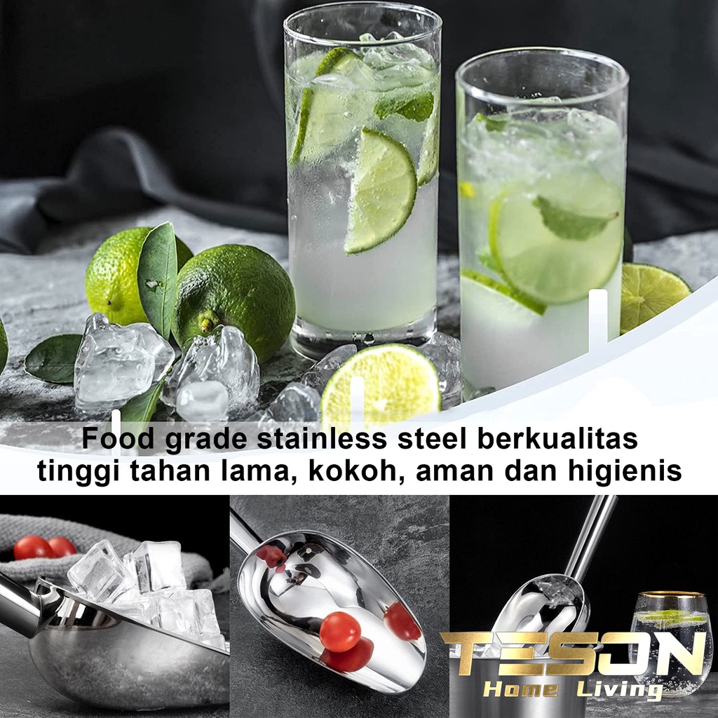 Sendok Sekop Es Batu Stainless Skop Serokan Beras Tepung Ice Scoop