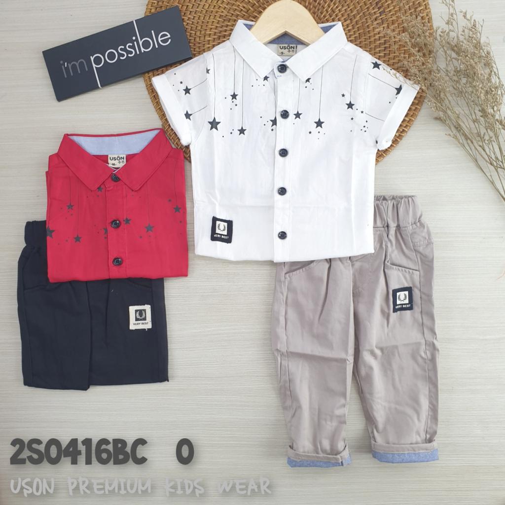 setelan baju muslim kemeja koko kemko anak cowok / uson sco294