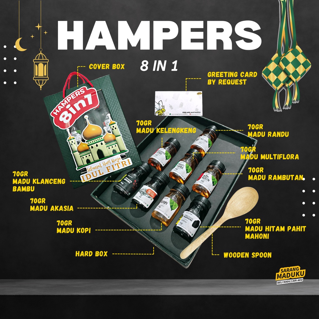 

Sarang Maduku - Hampers Lebaran - Hampers Lebaran Idul Fitri - Parcel Lebaran - Hampers Madu Asli Mini 8 in 1