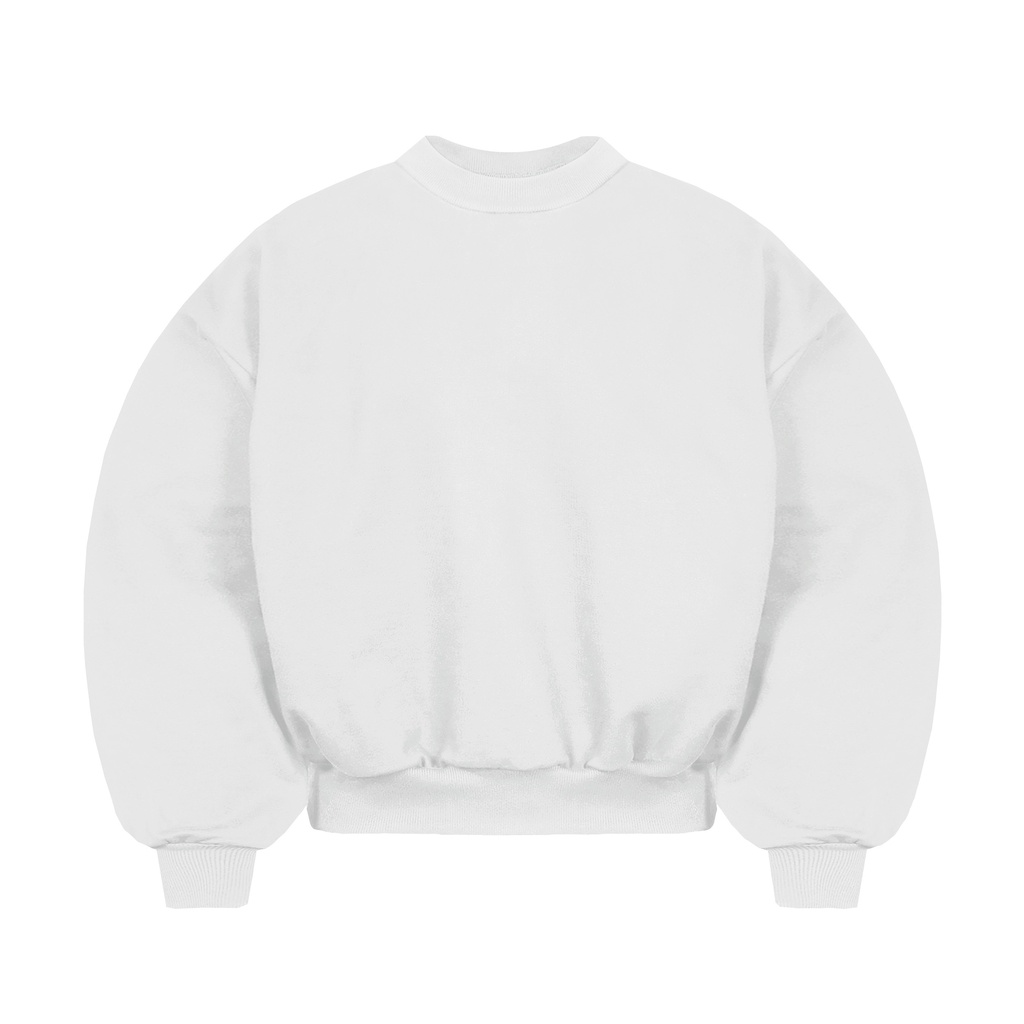 YESZY.MFG Boxy Fit 375 GSM Pure White Crewneck