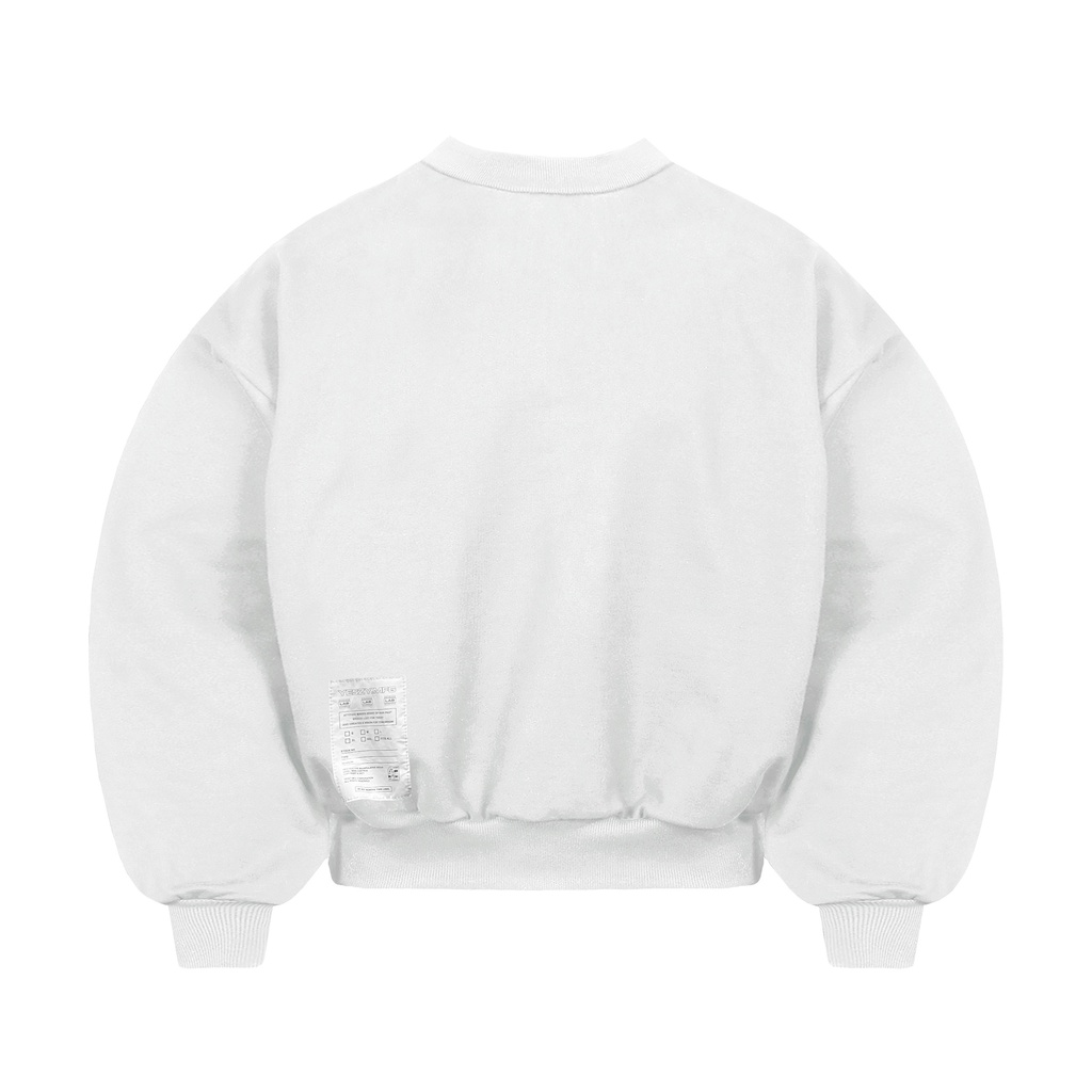 YESZY.MFG Boxy Fit 375 GSM Pure White Crewneck