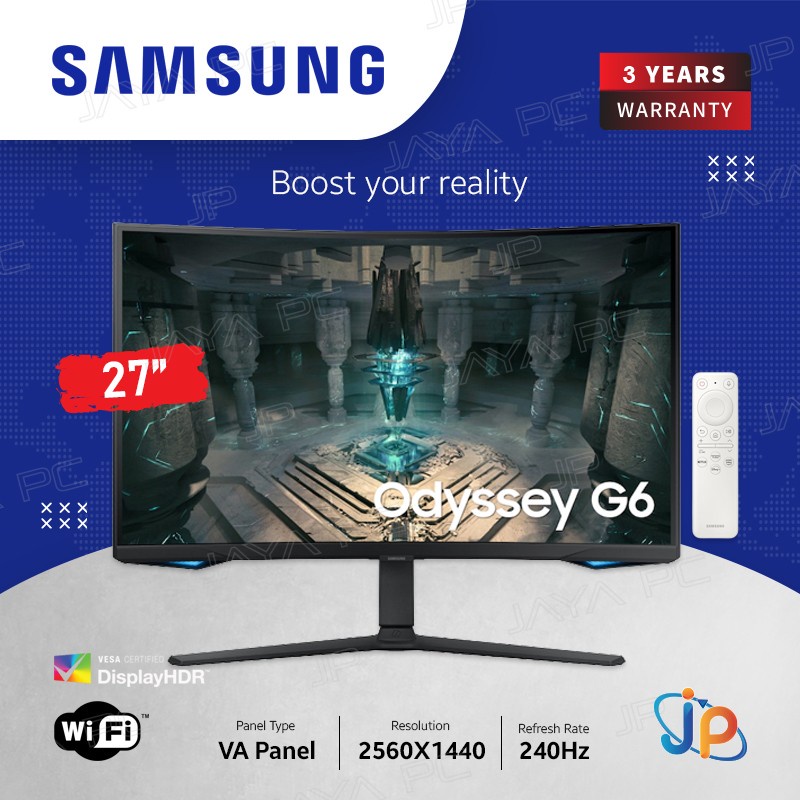Monitor Samsung Smart LED Odyssey G6 S27BG652 - Curved WQHD 27" Inch