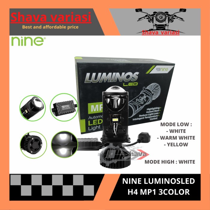 Terlaris Lampu Luminos H4 Mp1 Mini Projector 3 Warna ( White,Warm White,Yellow