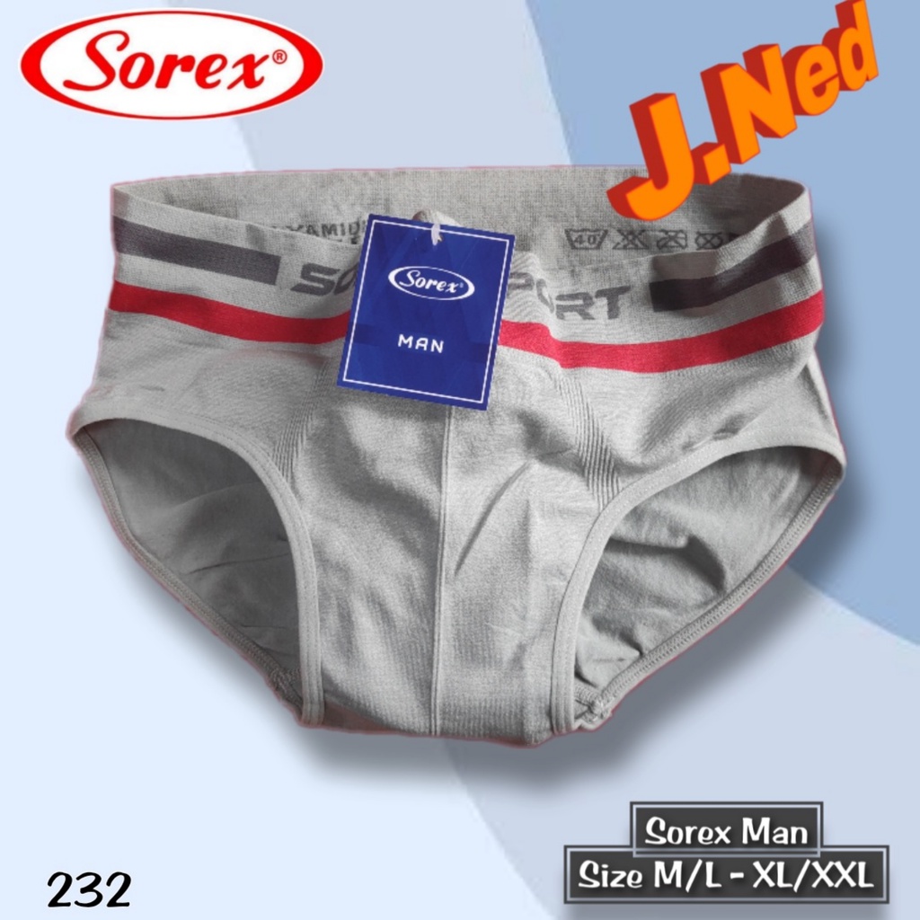 J232T 3PCS SOREX CELANA DALAM PRIA IMPORT SIZE M - XXL