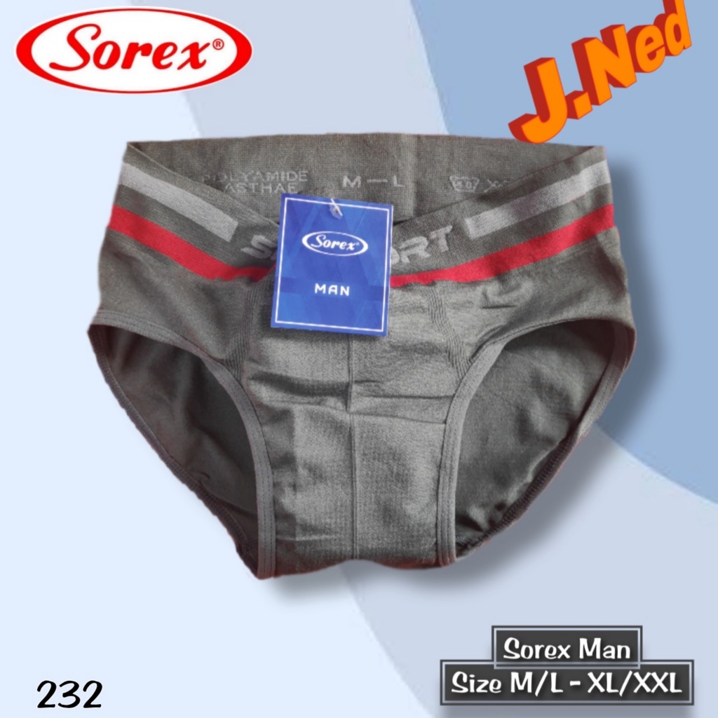 J232T 3PCS SOREX CELANA DALAM PRIA IMPORT SIZE M - XXL