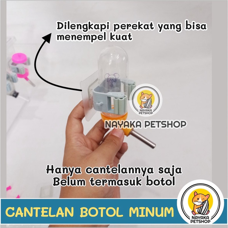 Cantelan Botol Minum Hamster Cantolan Aquarium Terarium Dot Air Wadah Dudukan Botol Akuarium Hewan