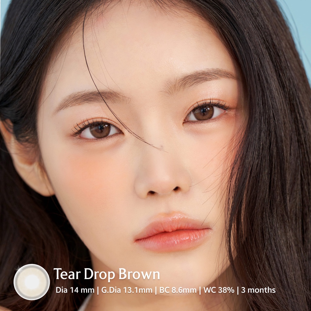 KawaiGankyu Softlens - Clearie Tear Drop Brown (1pcs/ Setengah pasang)