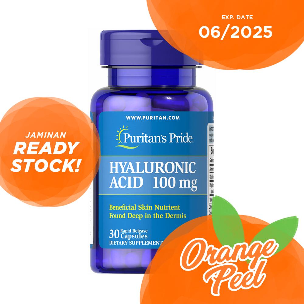 Puritan Pride Hyaluronic Acid 100 mg 30 60 Capsules