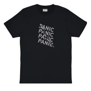 Zirdigo Baju Kaos Distro Lengan Pendek Panic Text Silver