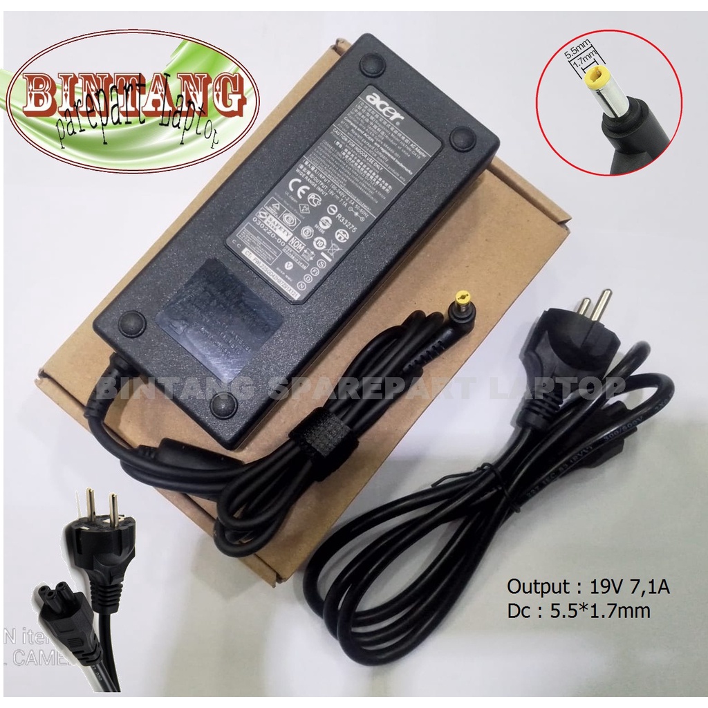 Charger Adaptor Laptop Acer 19V-7.1A (5525) Nitro V15, V17 VN7-591G Z5770, Z5771, Z5771-UR31P, Z5771-