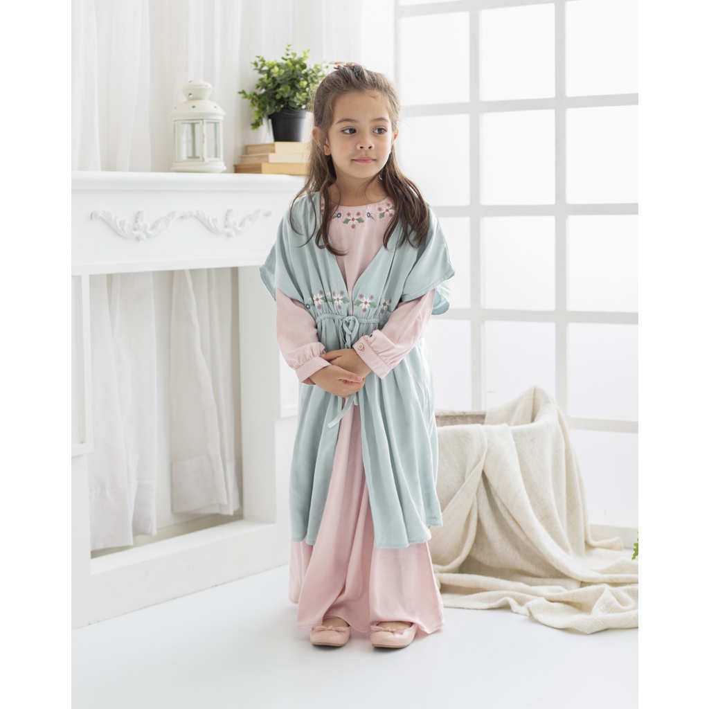 PAMELA SET DRESS | Kaftan Anak | Setelan Kaftan Anak | Dress Outer Anak | Pakaian Muslimah Anak