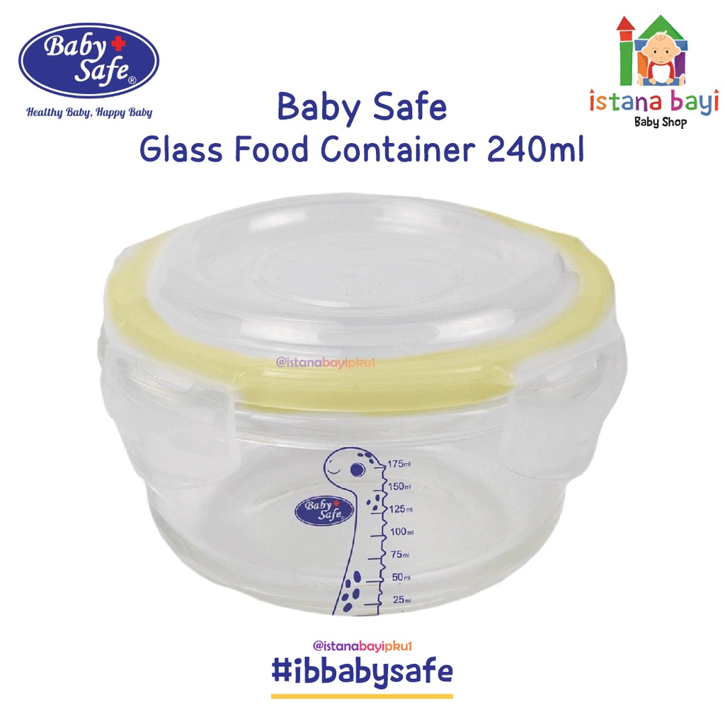 Baby Safe Glass Container 240ML FC008/Tempat Makan Bayi