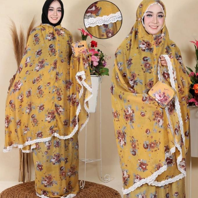 Mukena traveling mini pouch bulat ringan mukena 2 in 1 silky premium