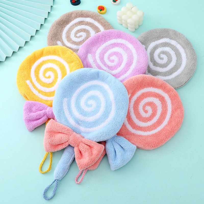 ETFELICEL Hand Towel / Lap Tangan Motif Karakter Gantung Kain Bulu Tebal Halus Lucu Murah
