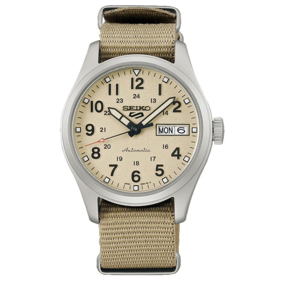 Seiko 5 Sports SRPJ83K1 Automatic Cream Dial Nylon Strap SRPJ83 Original