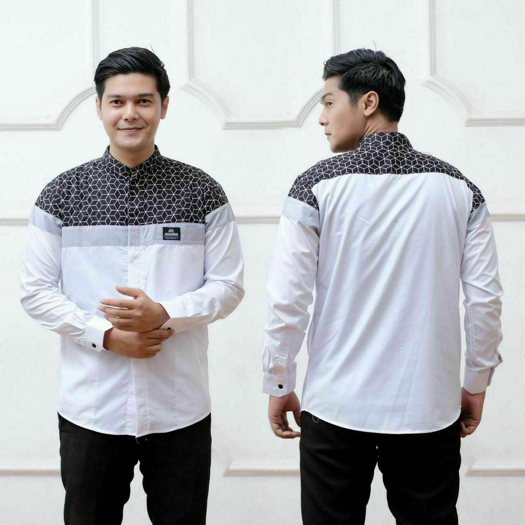 Baju koko Kurta dewasa Lengan Panjang Motif Senopati Kombinasi Batik terbaru 2023 bahan toyobo