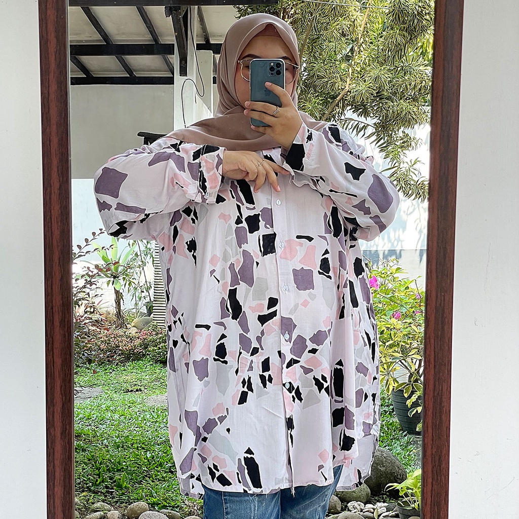 BIGSIZE | XXL 5L LD 120 140 Baju Besar Tunik Kemeja Wanita Aneka Motif Hits Jumbo Plus Size Ibu Hamil Muat Size XXL 5L LD 120 140 Original LARIS