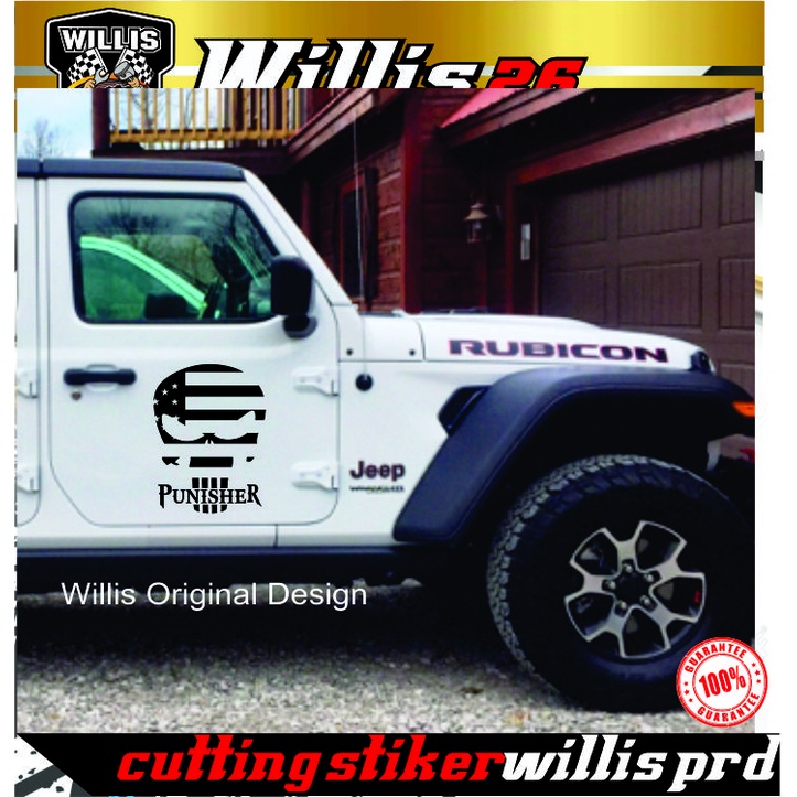 Stiker Punisher Mobil Cutting Stiker punisher Pintu Mobil terbaru