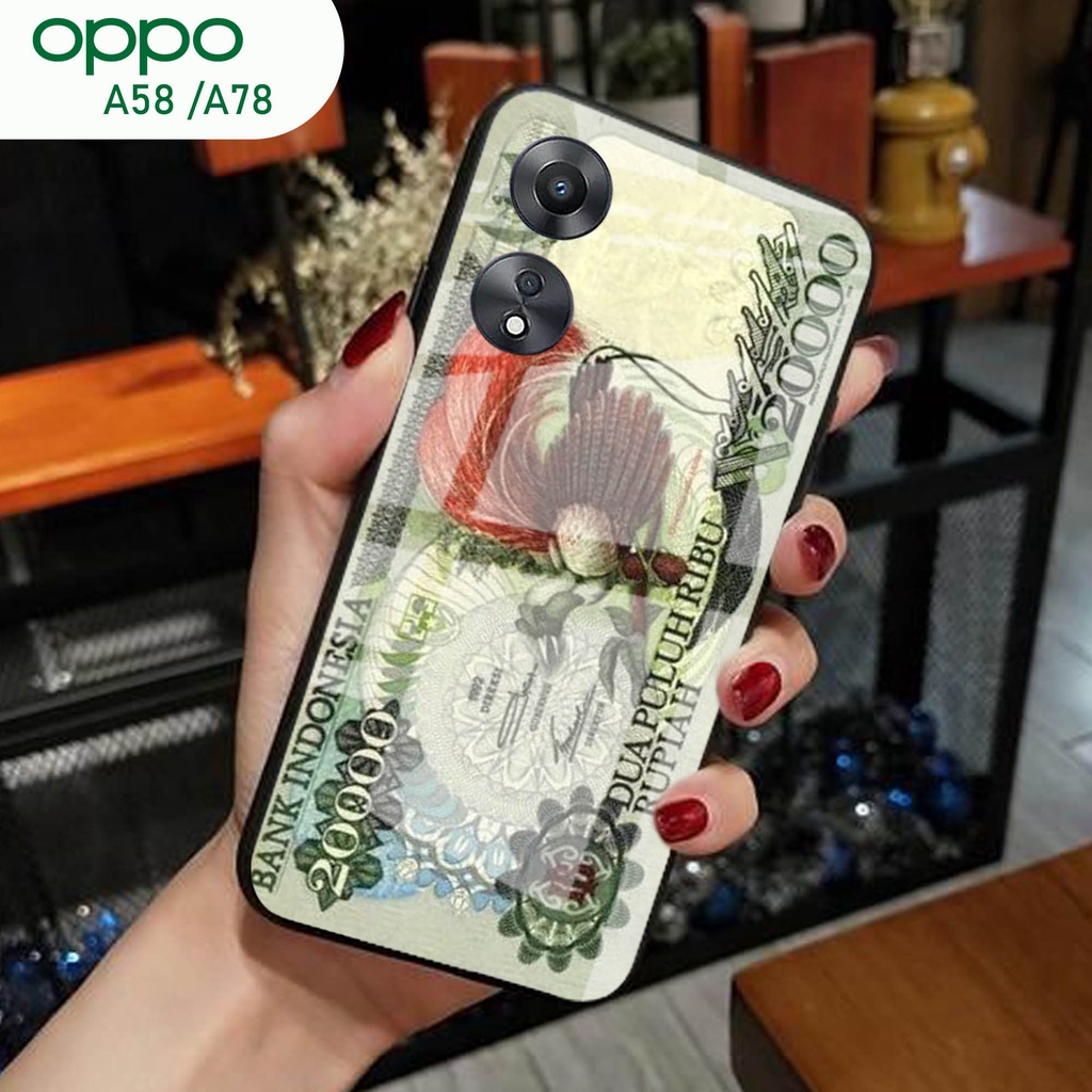 (S102) Case  Glass OPPO A58 A78 - casing Terbaru handphone - OPPO A58 A78  - pelindung handphone - O