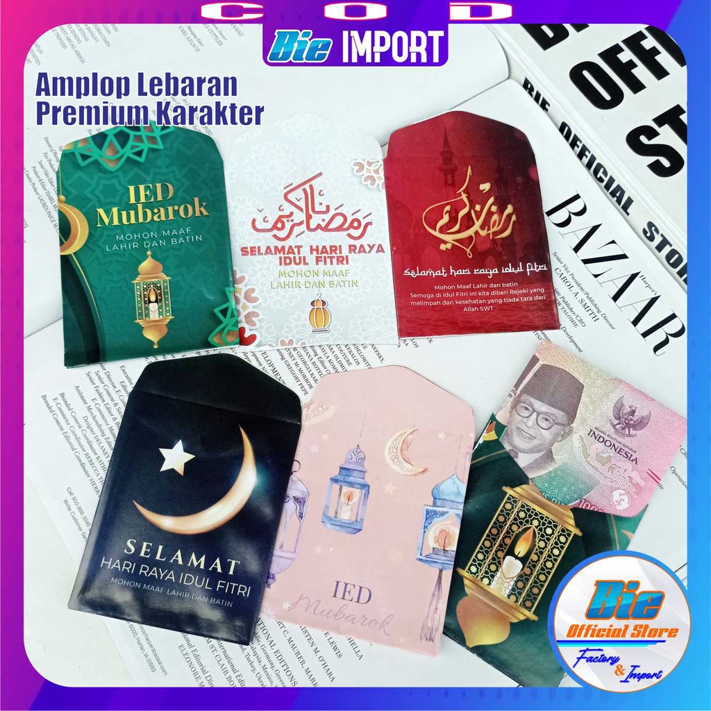 Amplop Lebaran Islami Karakter 10 Pcs Premium Bahan Glosy Tebal Best Seller