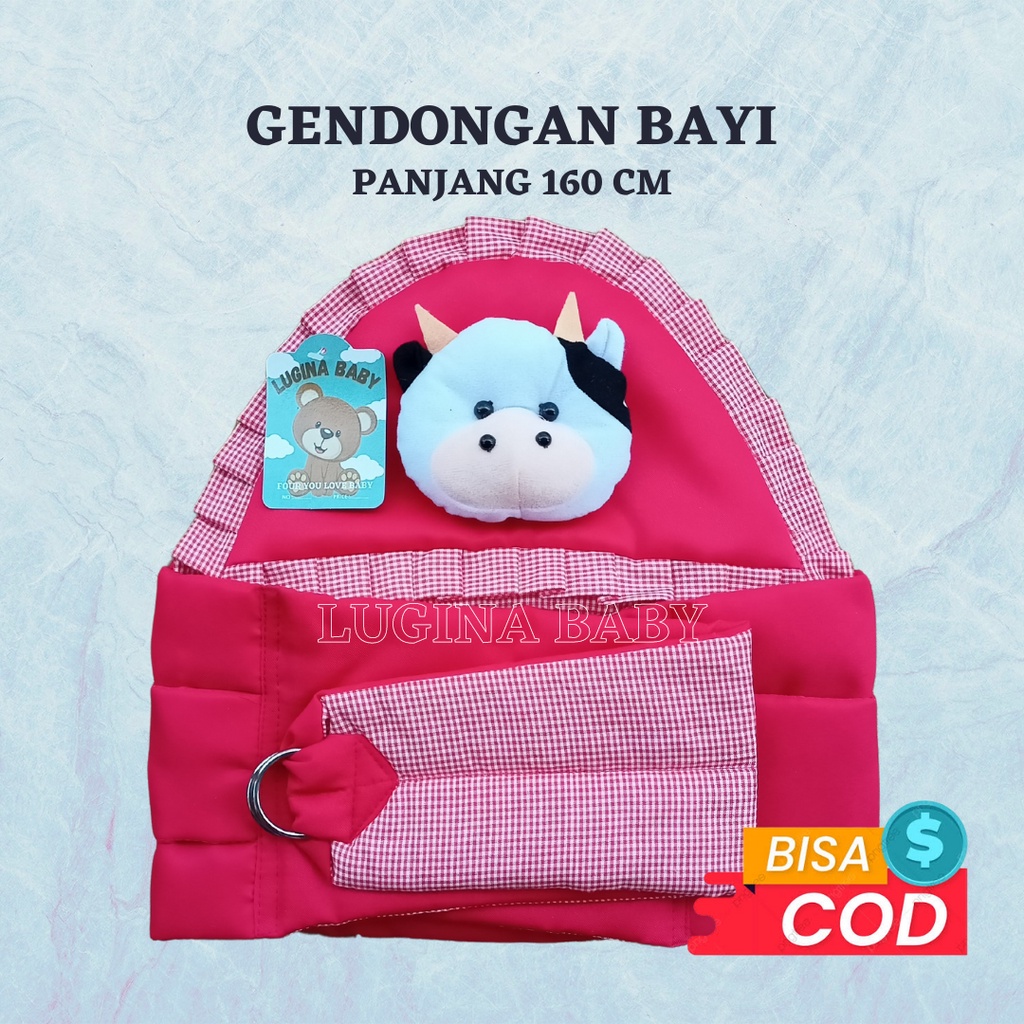 Gendongan samping bayi boneka motif kotak sling bayi perlengkapan bayi