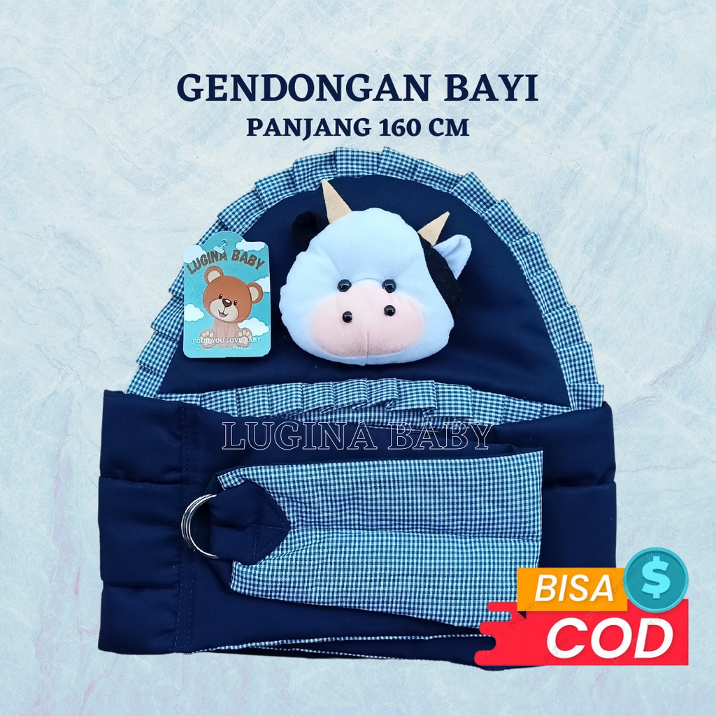 Gendongan samping bayi boneka motif kotak sling bayi perlengkapan bayi