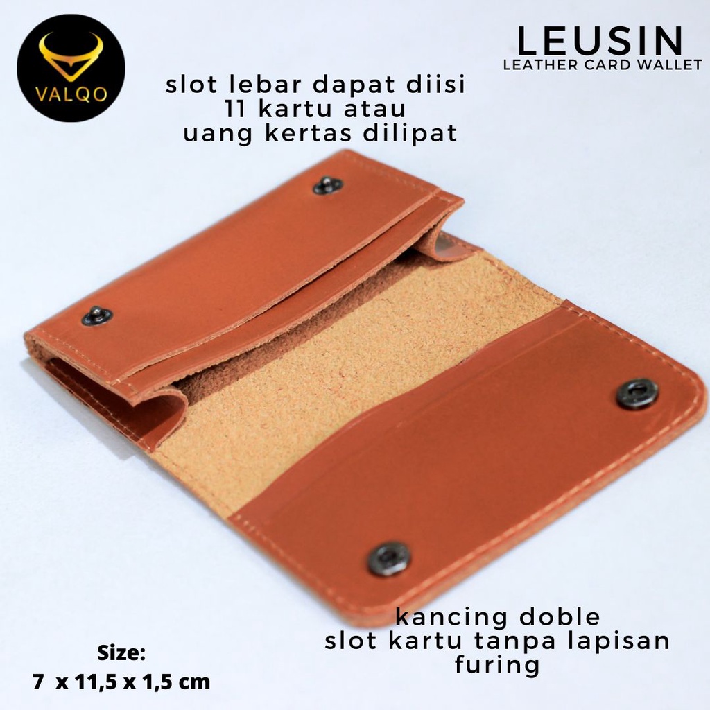 [VALQO] LEUSIN Dompet Kartu Kulit Sapi ID Card holder Cowok Cewek Pria Wanita bisa COD