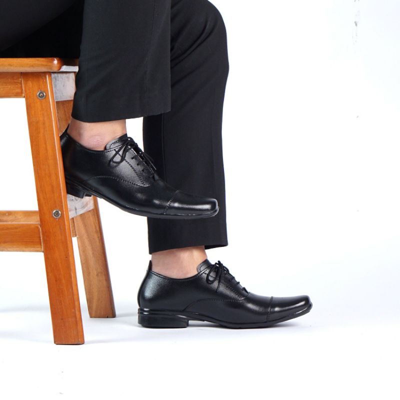 STRIDE Sepatu Formal Pantofel Pria Hitam Pentopel Tali Kerja Kantor Syntetic Leather