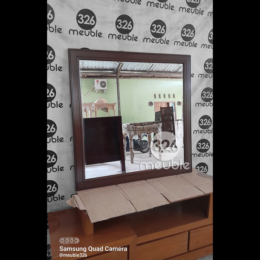 Cermin Rias Minimalis Jati Mebel Jepara - Wall Mirror - Cermin Kotak