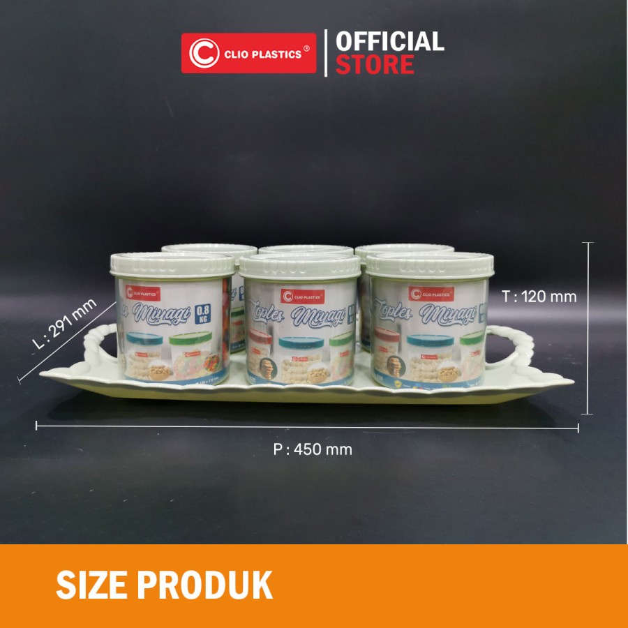 Tonam Toples Nampan 0.8 KG SEI Clio Tonam Tobaki / LEBARAN  SET 7 IN 1 TONAM Tutupan Putar Toples Bulat Wadah Saji Calista Serbaguna