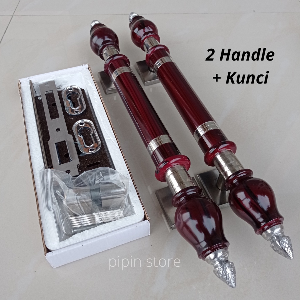 1 Set Handle Pintu Minimalis 45cm Gagang Tarikan Pintu Stainles Body Kunci 35cm Pegangan Pintu Mewah Handle Pintu Kayu