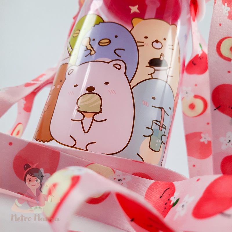 Botol Minum Anak Tali Lanyard Lucu BPA Free 500ml karakter Jepang Sumikko Gurashi