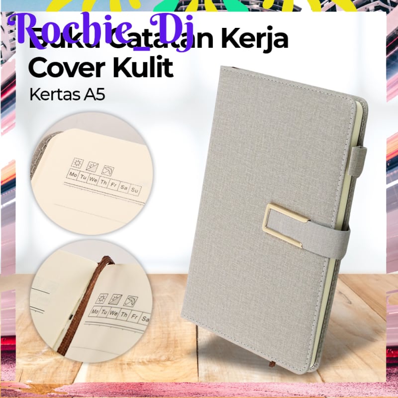 

BUKU CATATAN KERJA NOTEBOOK DIARY BOOK COVER KULIT KERTAS A5 - JSK25