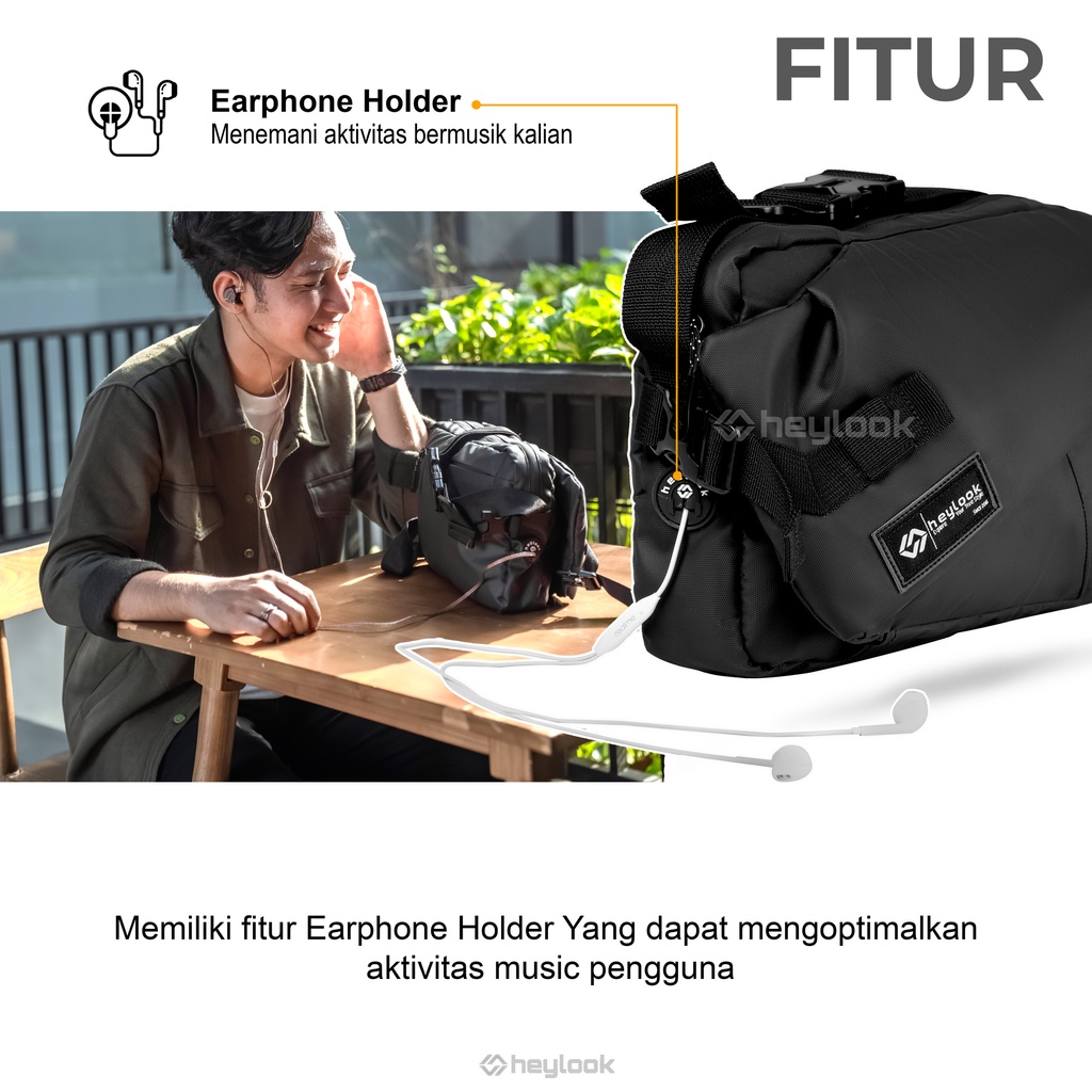 HEYLOOK Project - Tas Selempang Pria GAMMA Sling Bag Cowok Waist Bag Waterproof Anti Air Tas Kuliah Tas Keja Laki Laki Shoulder Bag Tas Messenger Bag Terbaru