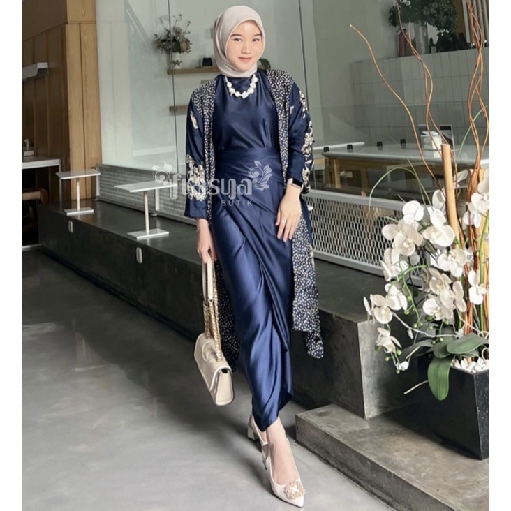 FRASYA BUTIK | Set Alma Outer Batik Viscose Pastel Kebaya Kondangan