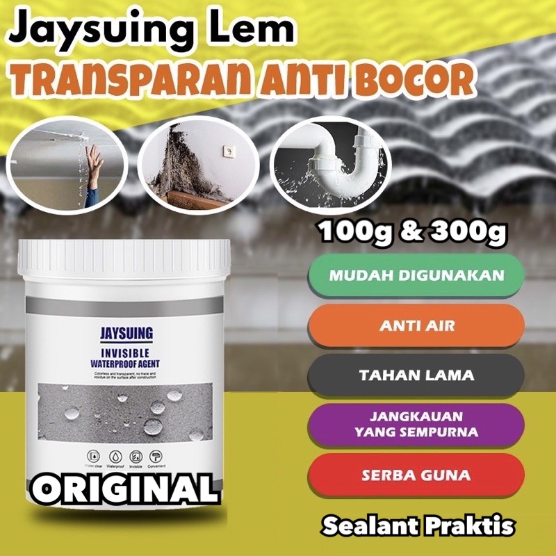 Jaysuing Lem Anti Bocor Transparan Insulating Sealant anti bocor Waterproof 100gram 300gram