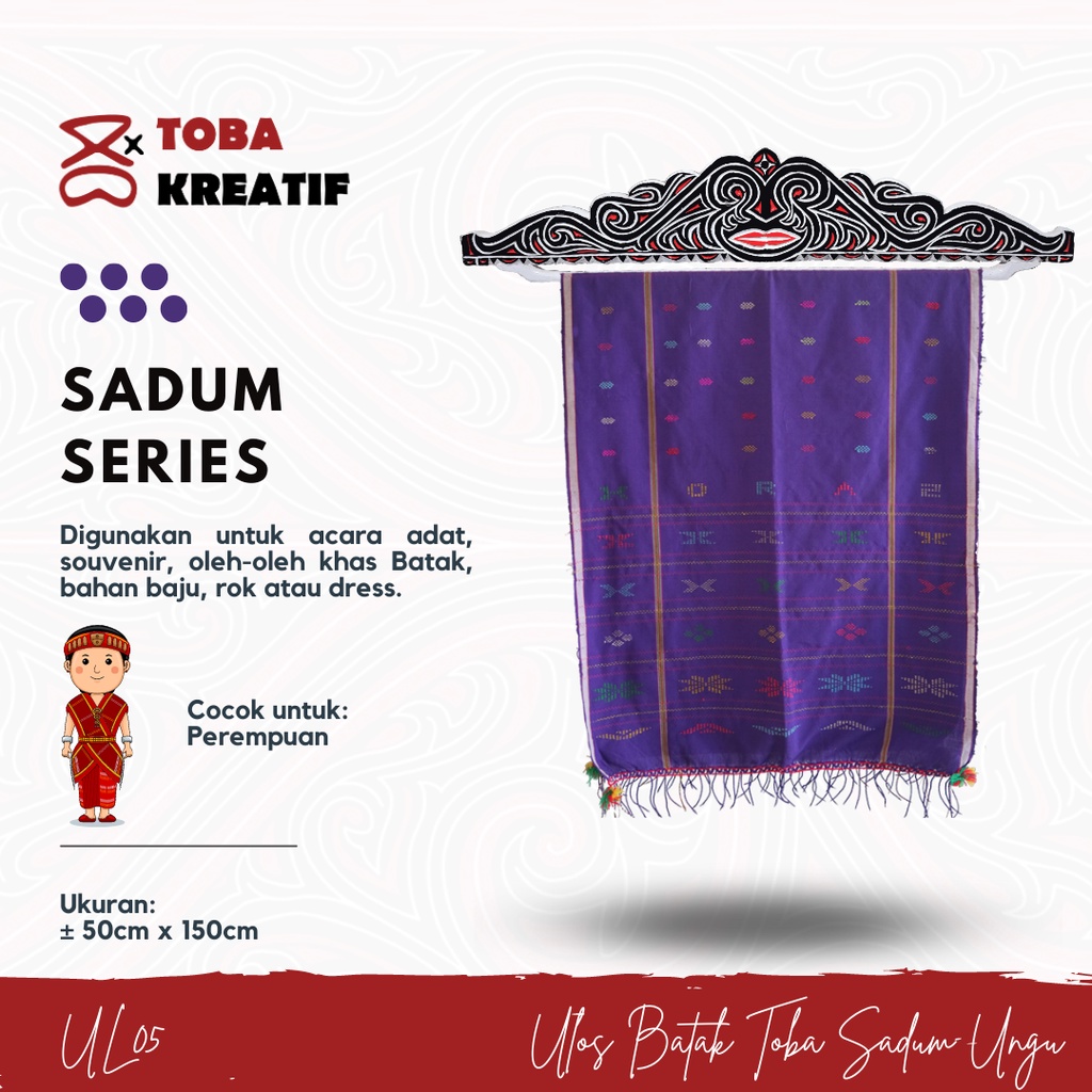 Kain Ulos Batak Toba Sadum Ungu