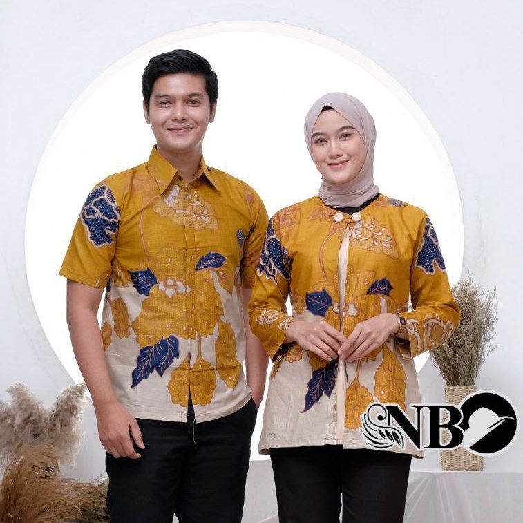 Batik Couple Modern Atasan Blouse Batik Kerja Kantor Wanita