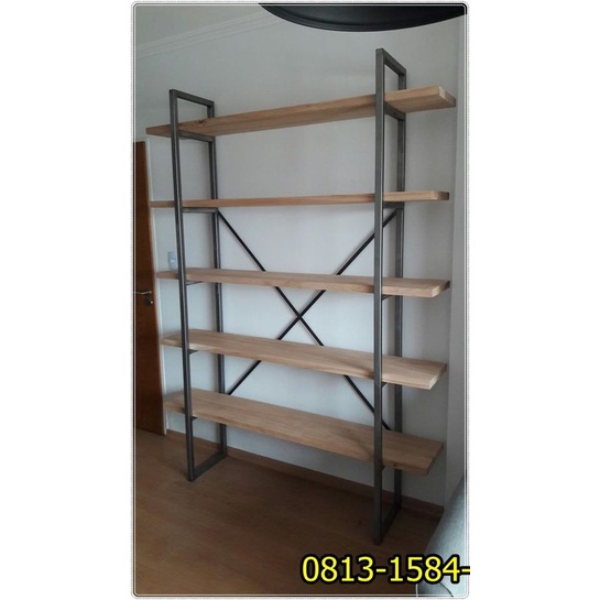 rak partisi industrial minimalis besi/Rak penyekat ruangan modern. PreOrder ~081