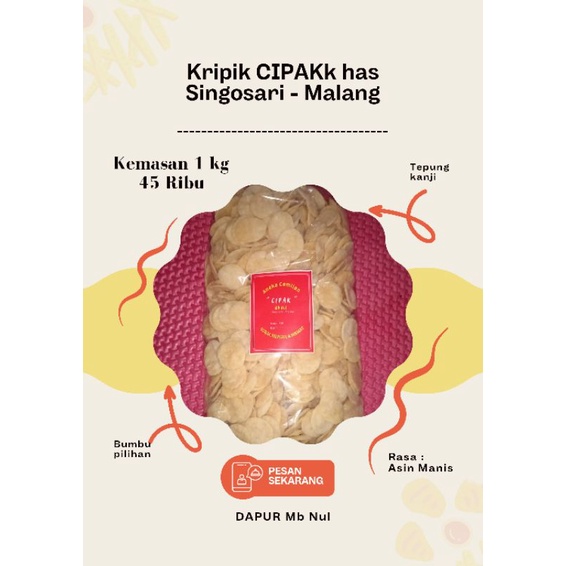 

kripik CIPAK khas Singosari Malang