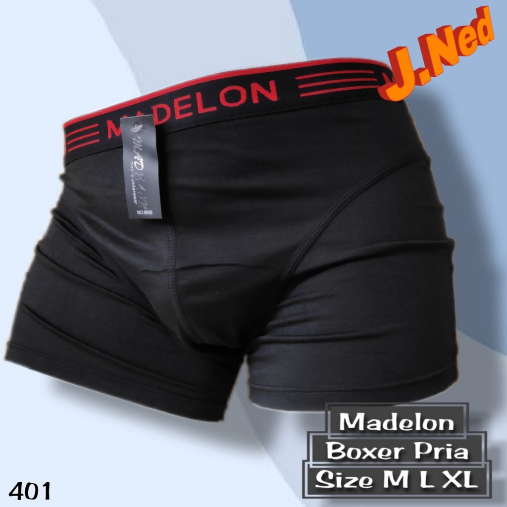 J401 (hrg satuan) Madelon Celana Dalam Boxer Pria Dewasa dan Remaja, Cd Boxer Pria Size M L XL